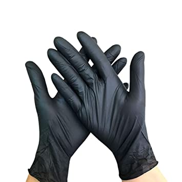 guantes de vinilo negro
